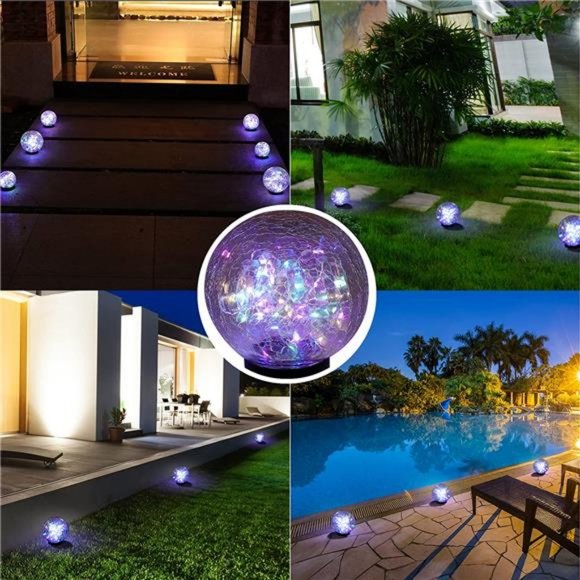 Solar Globes Lights Outdoor Garden Decor, (Medium 1 Pack) - Picture 6 of 6